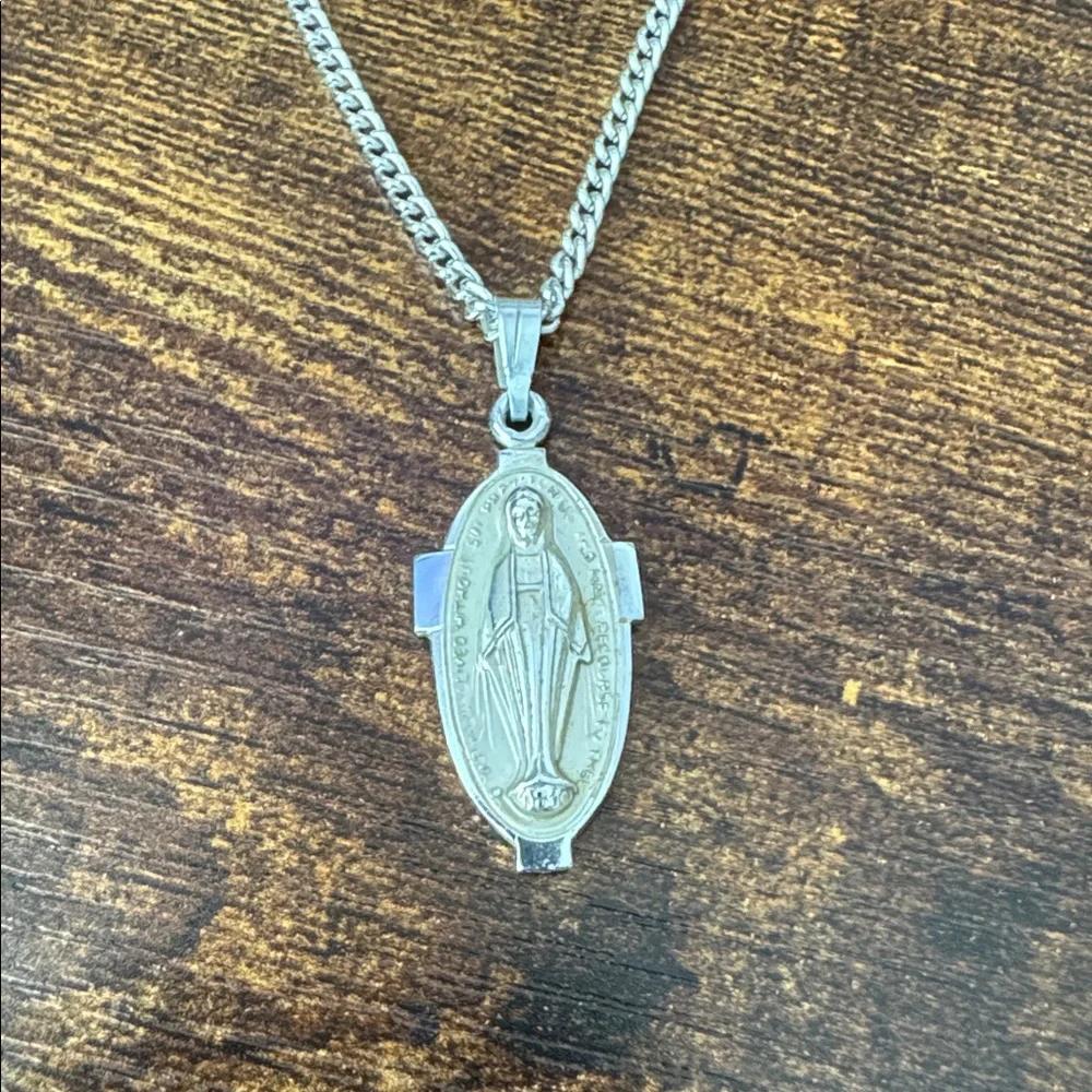 Vintage Mary Medal Plastic Religious Holy Catholic